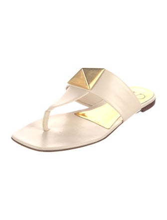 Valentino Rockstud Accents Leather Slides