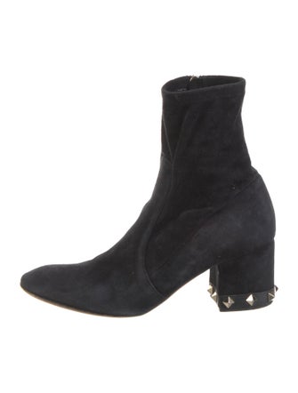 Valentino Rockstud Accents Suede Sock Boots