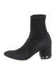 Valentino Rockstud Accents Suede Sock Boots