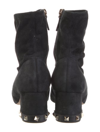 Valentino Rockstud Accents Suede Sock Boots