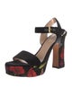 Valentino Velvet Embroidered Accent Sandals