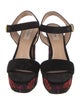 Valentino Velvet Embroidered Accent Sandals