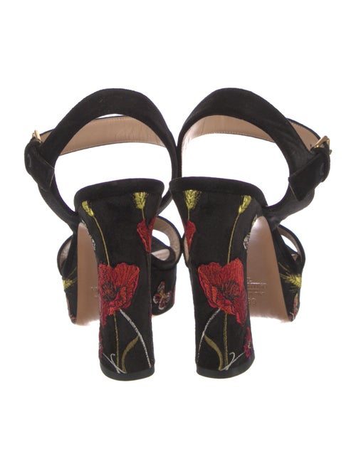 Valentino Velvet Embroidered Accent Sandals
