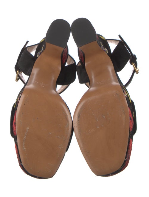 Valentino Velvet Embroidered Accent Sandals