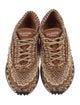 Valentino Tweed Pattern Crochet Trim Sneakers