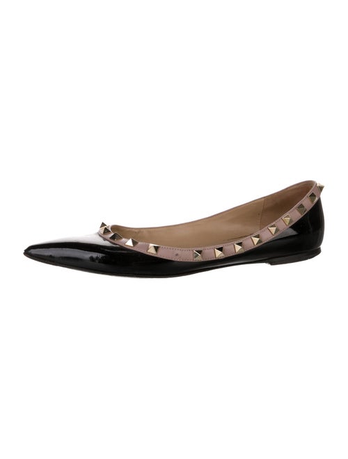 Valentino Rockstud Accents Patent Leather Ballet Flats