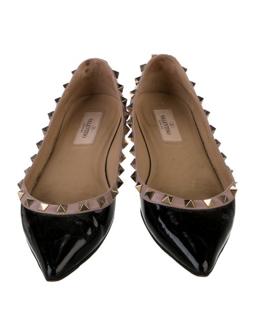 Valentino Rockstud Accents Patent Leather Ballet Flats