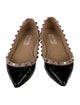 Valentino Rockstud Accents Patent Leather Ballet Flats