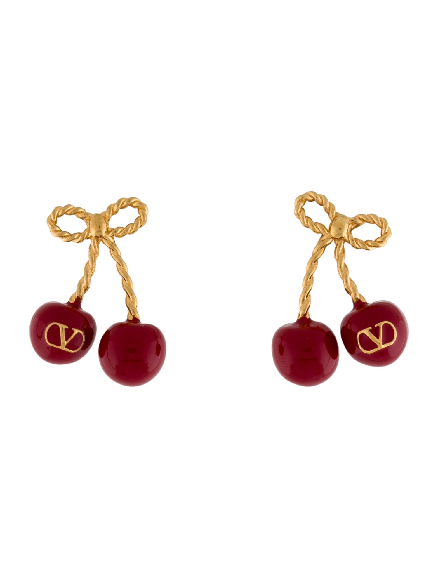 Valentino Enamel 'Cherryfic' Drop Earrings