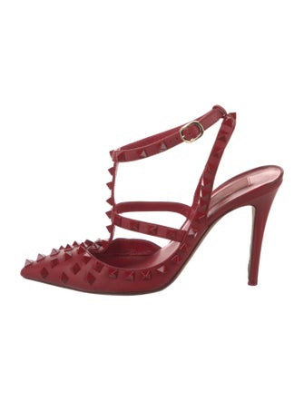 Valentino Rockstud Accents Leather Gladiator Sandals