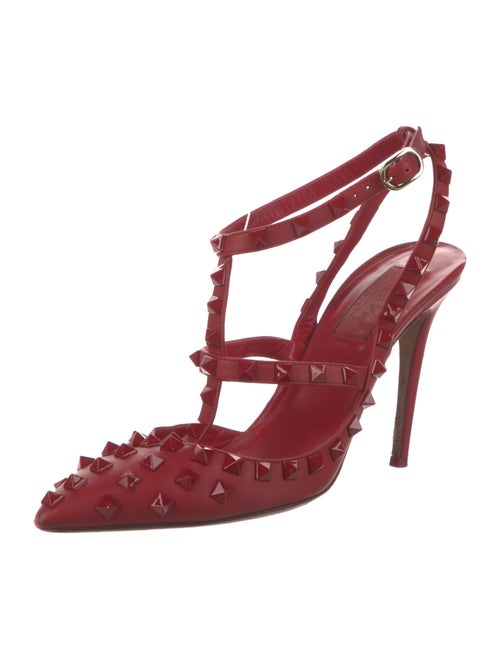 Valentino Rockstud Accents Leather Gladiator Sandals