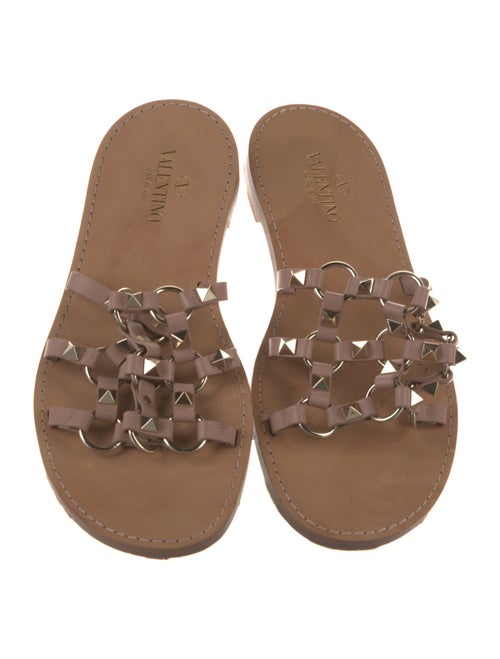 Valentino Rockstud Accents Leather Slides