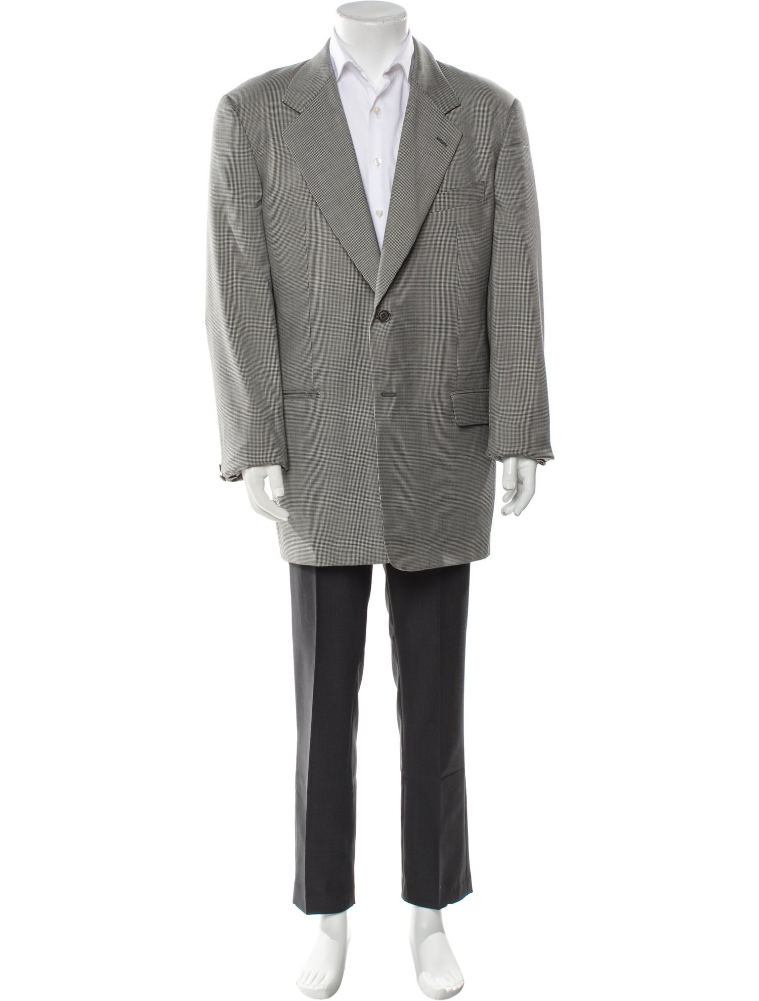 Valentino Virgin Wool Plaid Print Blazer