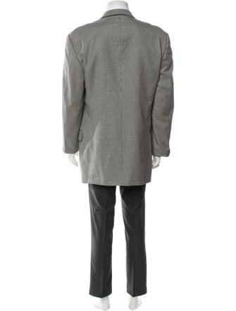 Valentino Virgin Wool Plaid Print Blazer