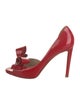Valentino Patent Leather Bow Accents D'Orsay Pumps