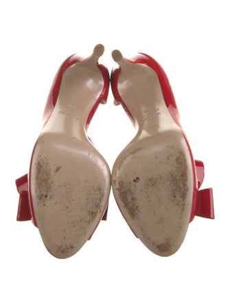 Valentino Patent Leather Bow Accents D'Orsay Pumps