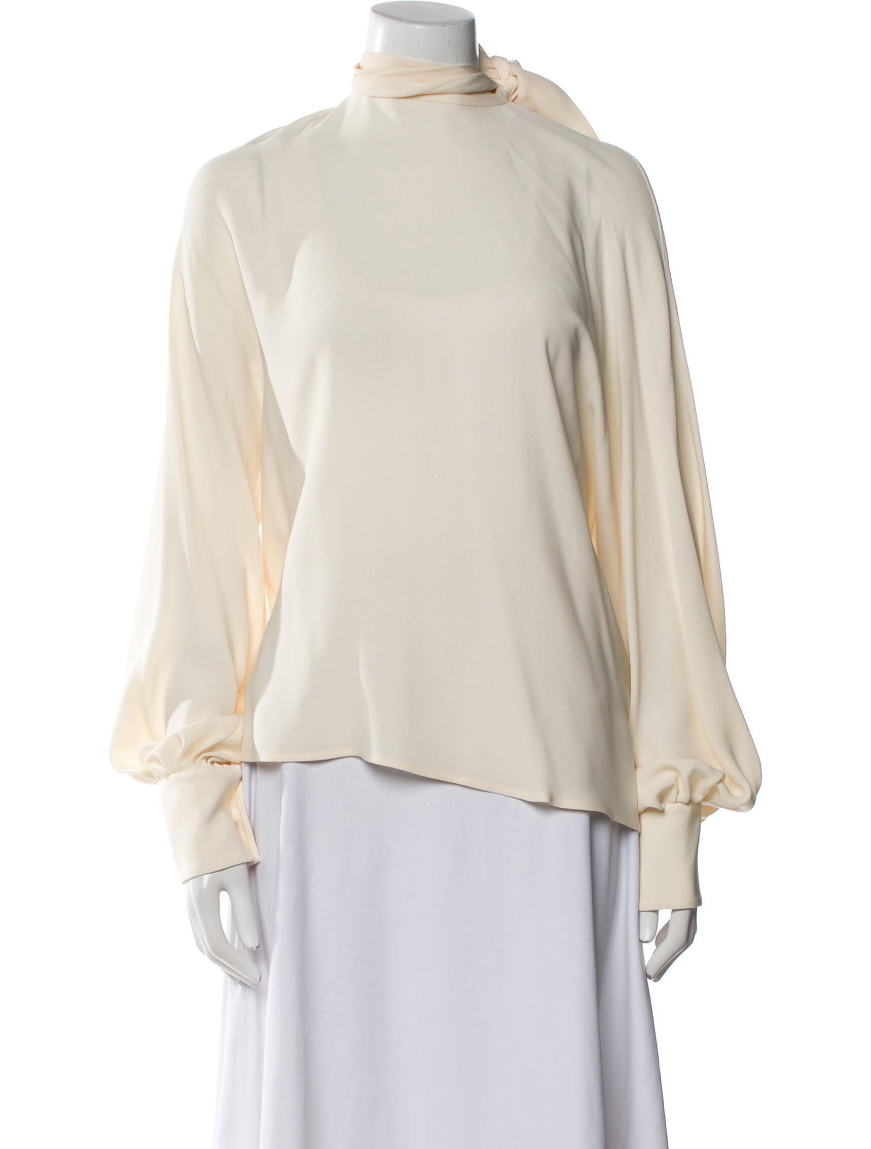 Valentino Silk Mock Neck Blouse