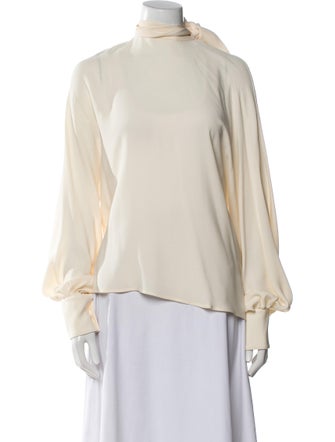 Valentino Silk Mock Neck Blouse