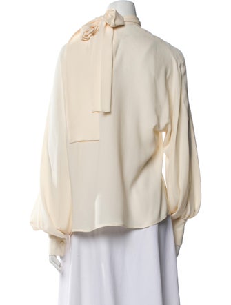 Valentino Silk Mock Neck Blouse