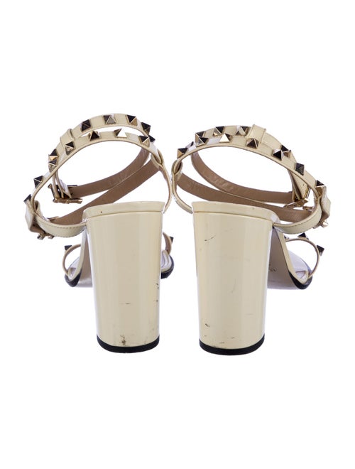Valentino Rockstud Accents Patent Leather T-Strap Sandals