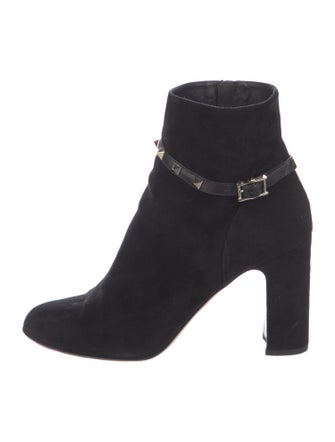 Valentino Rockstud Accents Suede Boots