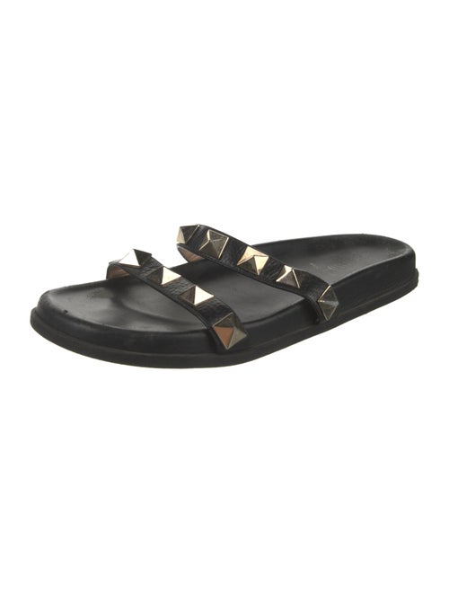 Valentino Rockstud Accents Leather Slides