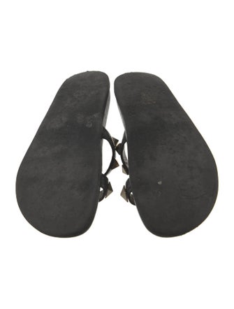 Valentino Rockstud Accents Leather Slides