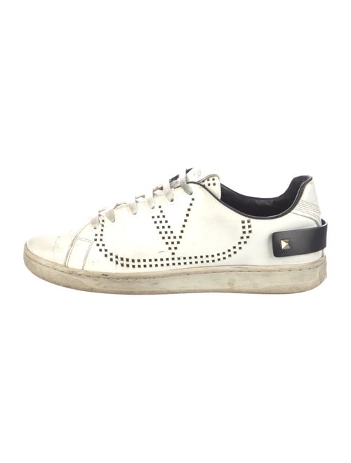 Valentino Rockstud Accents Leather Sneakers
