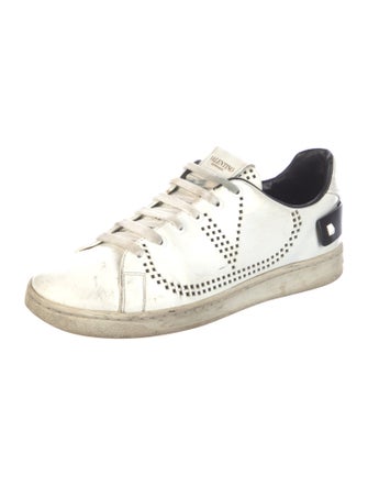 Valentino Rockstud Accents Leather Sneakers