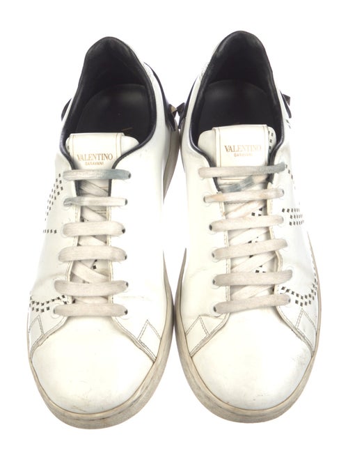 Valentino Rockstud Accents Leather Sneakers