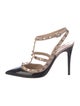 Valentino Rockstud Accents Patent Leather T-Strap Pumps