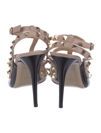 Valentino Rockstud Accents Patent Leather T-Strap Pumps