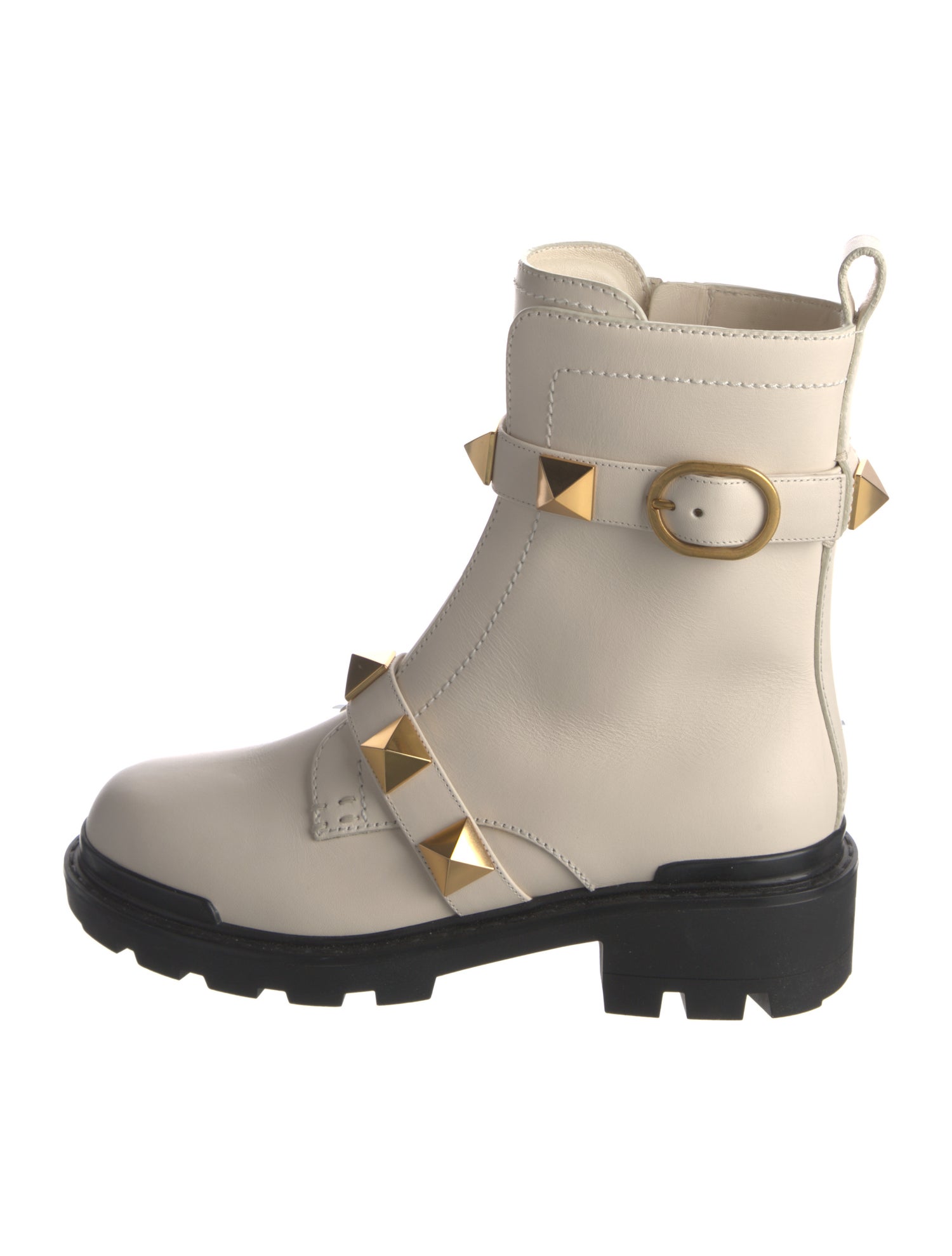 Valentino Rockstud Accents Leather Boots