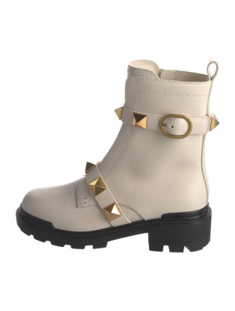 Valentino Rockstud Accents Leather Boots