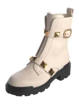 Valentino Rockstud Accents Leather Boots
