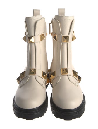 Valentino Rockstud Accents Leather Boots