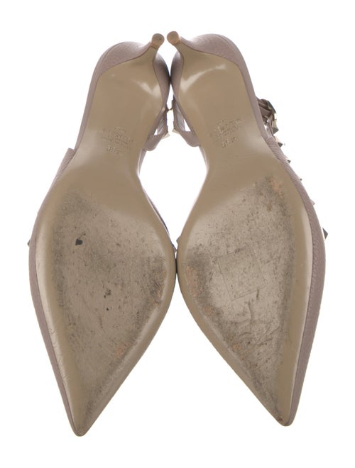 Valentino Rockstud Accents Leather Slingback Pumps
