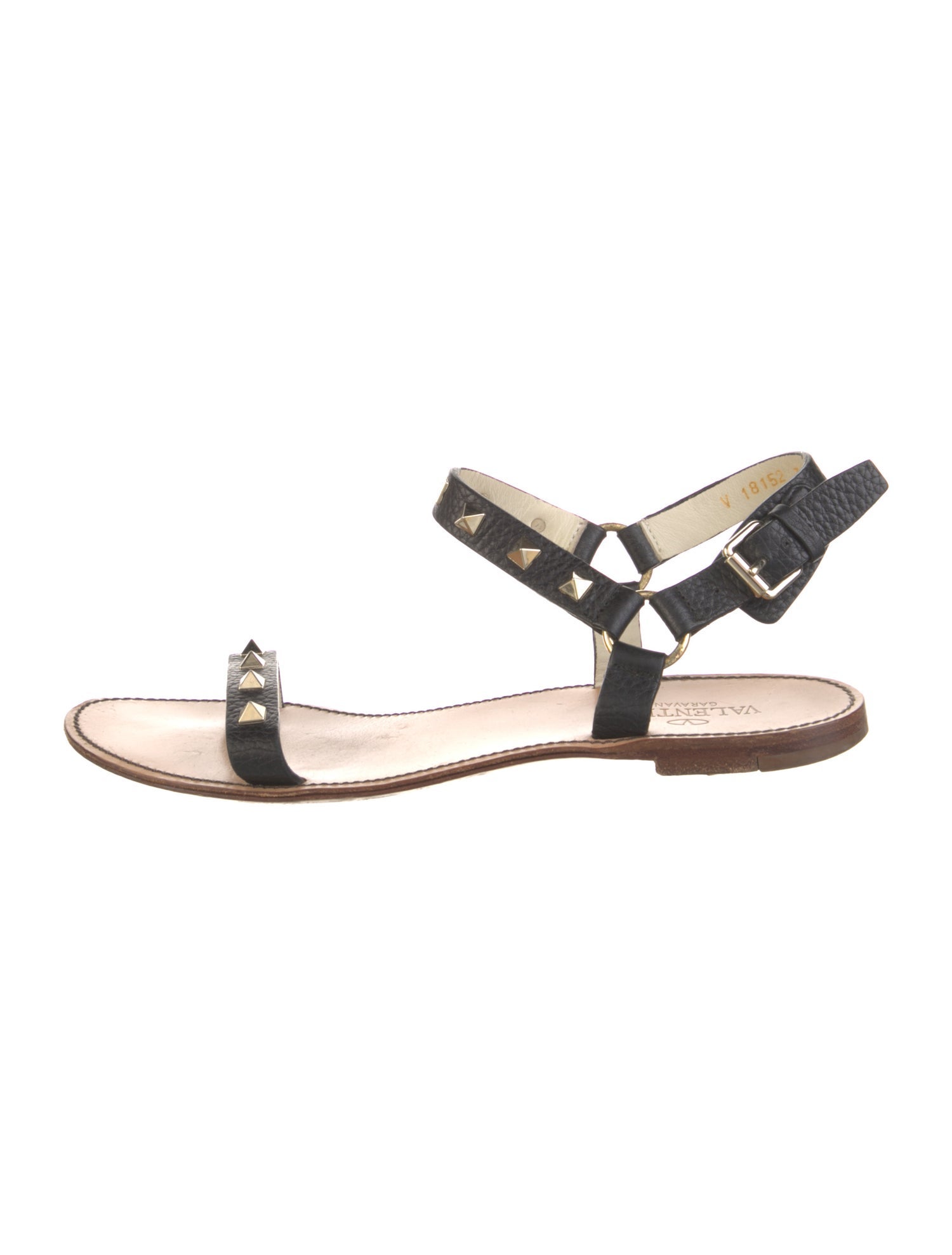 Valentino Rockstud Accents Leather Slingback Sandals