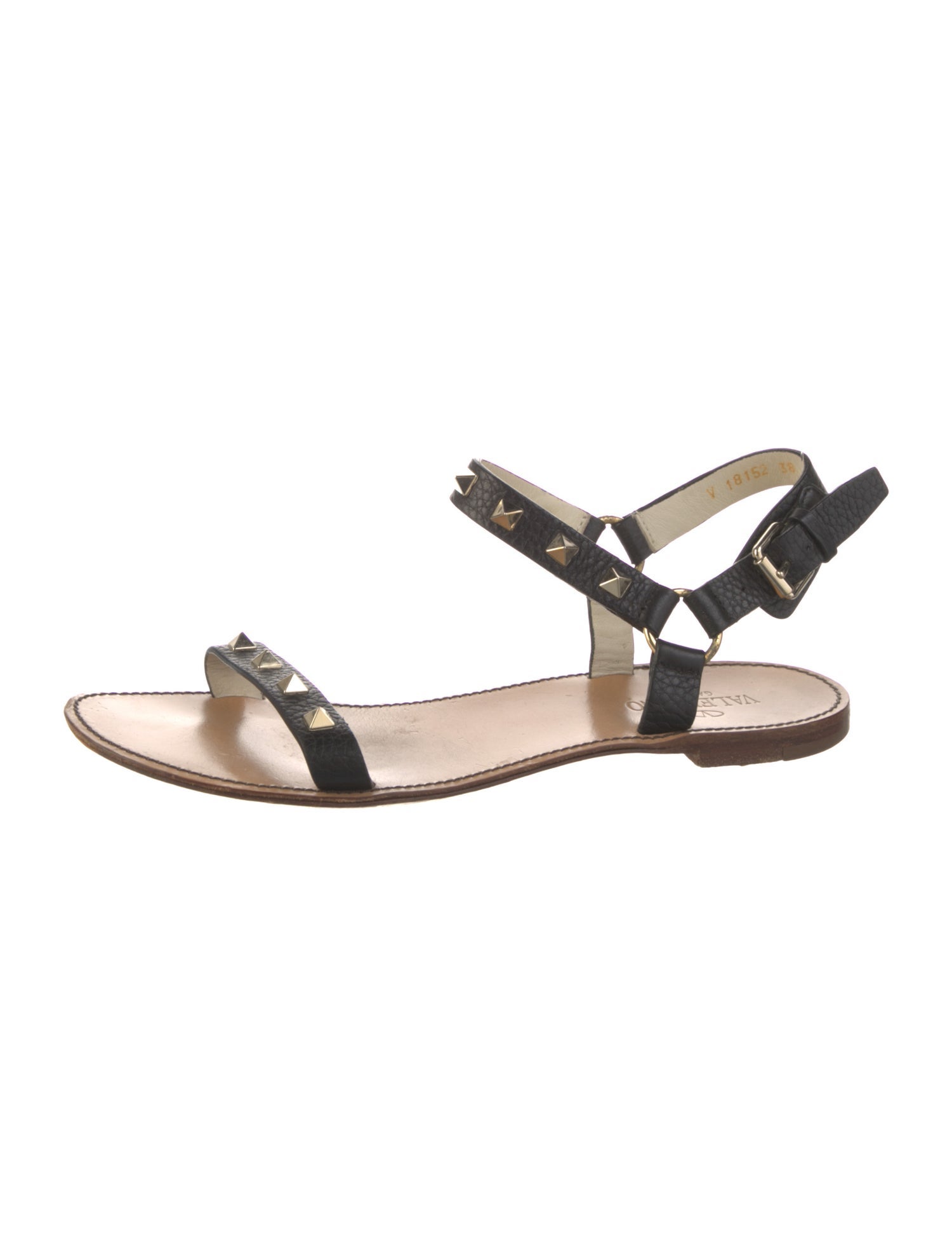Valentino Rockstud Accents Leather Slingback Sandals