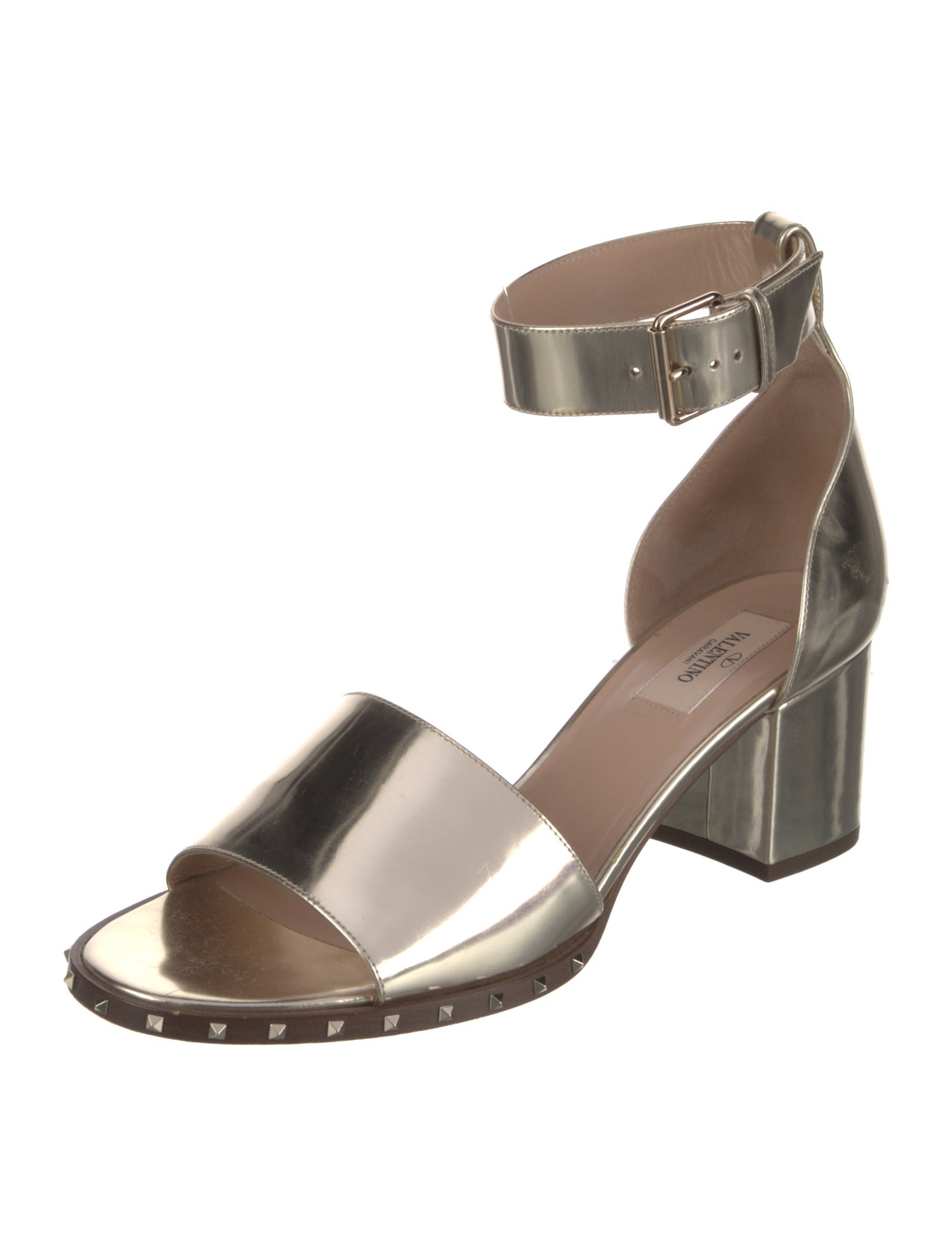 Valentino Rockstud Accents Leather Sandals