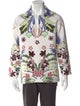 Valentino Hemp Floral Print Polo Shirt