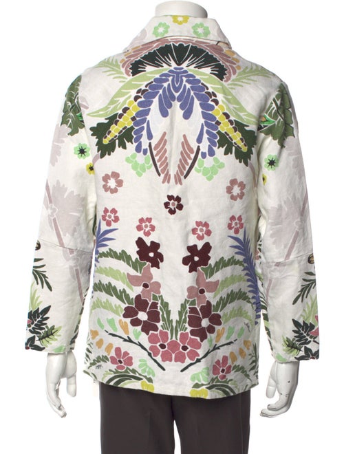 Valentino Hemp Floral Print Polo Shirt