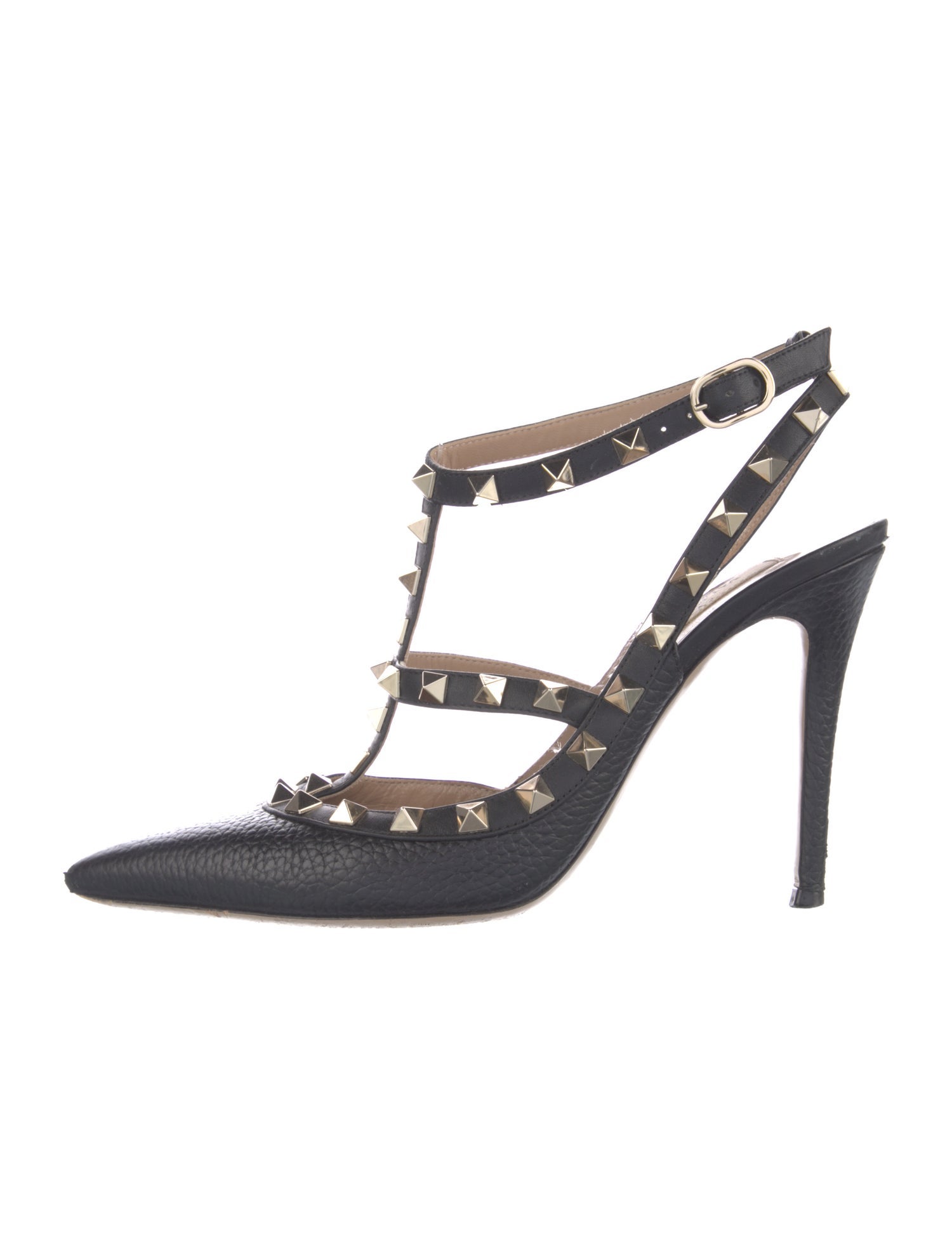 Valentino Rockstud Accents Leather T-Strap Pumps
