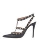 Valentino Rockstud Accents Leather T-Strap Pumps
