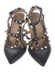 Valentino Rockstud Accents Leather T-Strap Pumps