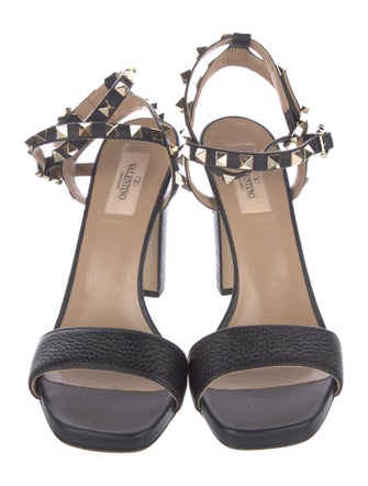 Valentino Rockstud Accents Leather Sandals