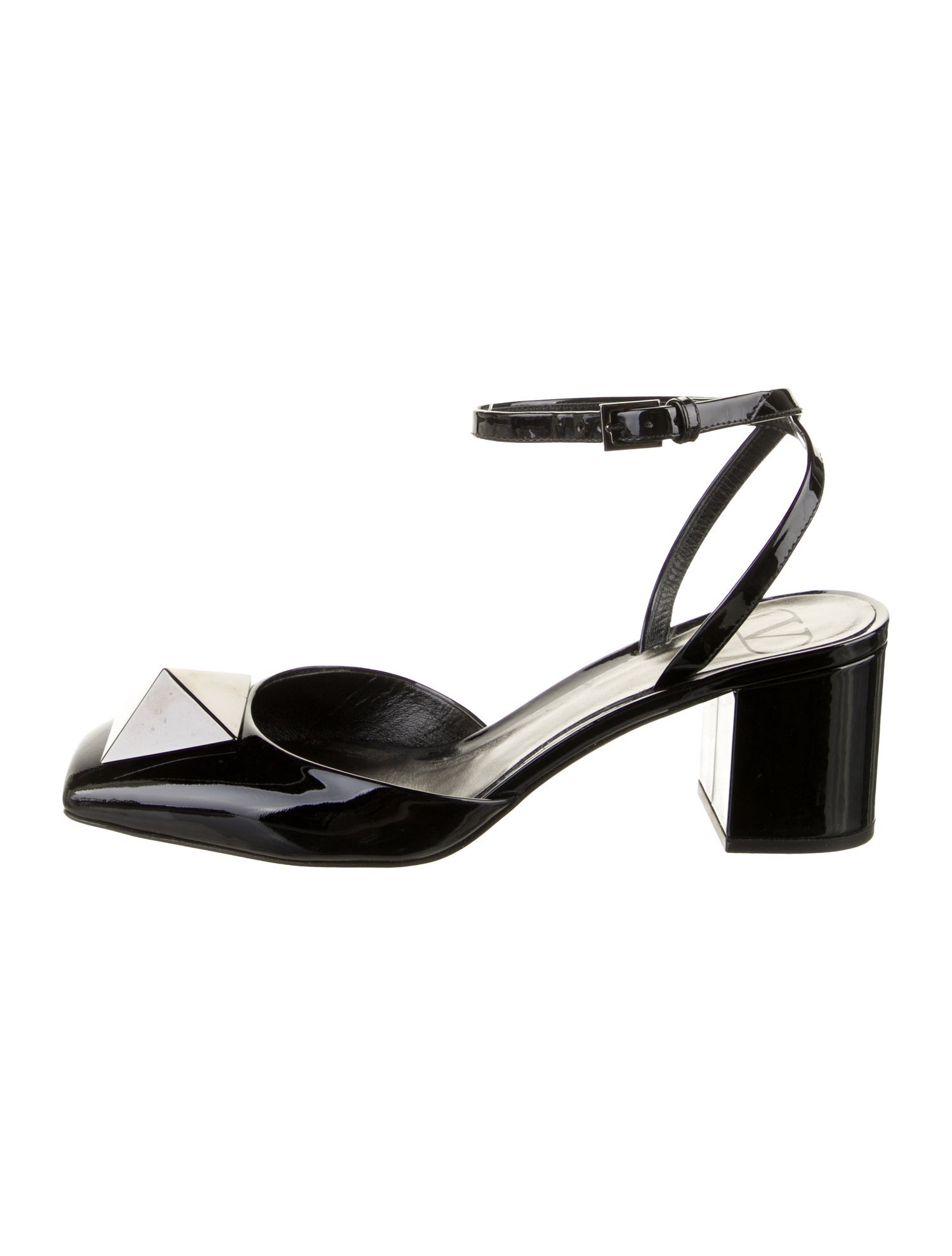 Valentino Rockstud Accents Patent Leather Slingback Pumps