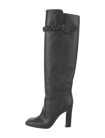 Valentino Leather Braided Accents Boots