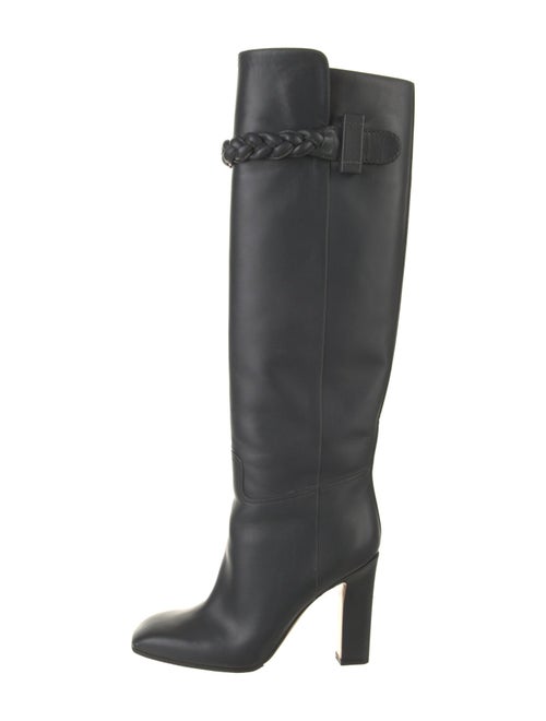 Valentino Leather Braided Accents Boots