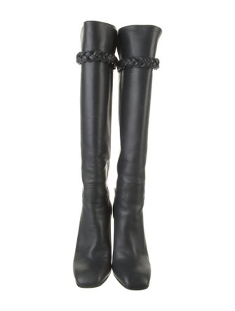Valentino Leather Braided Accents Boots